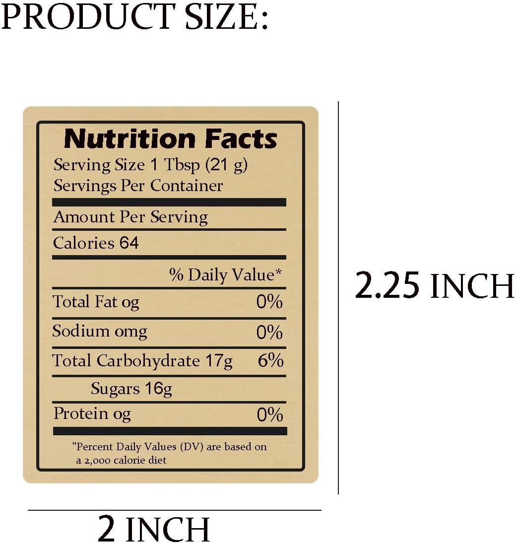 Nutrition & Fitness Hub - 600pcs Self-Adhesive Kraft Nutrition Honey Labels