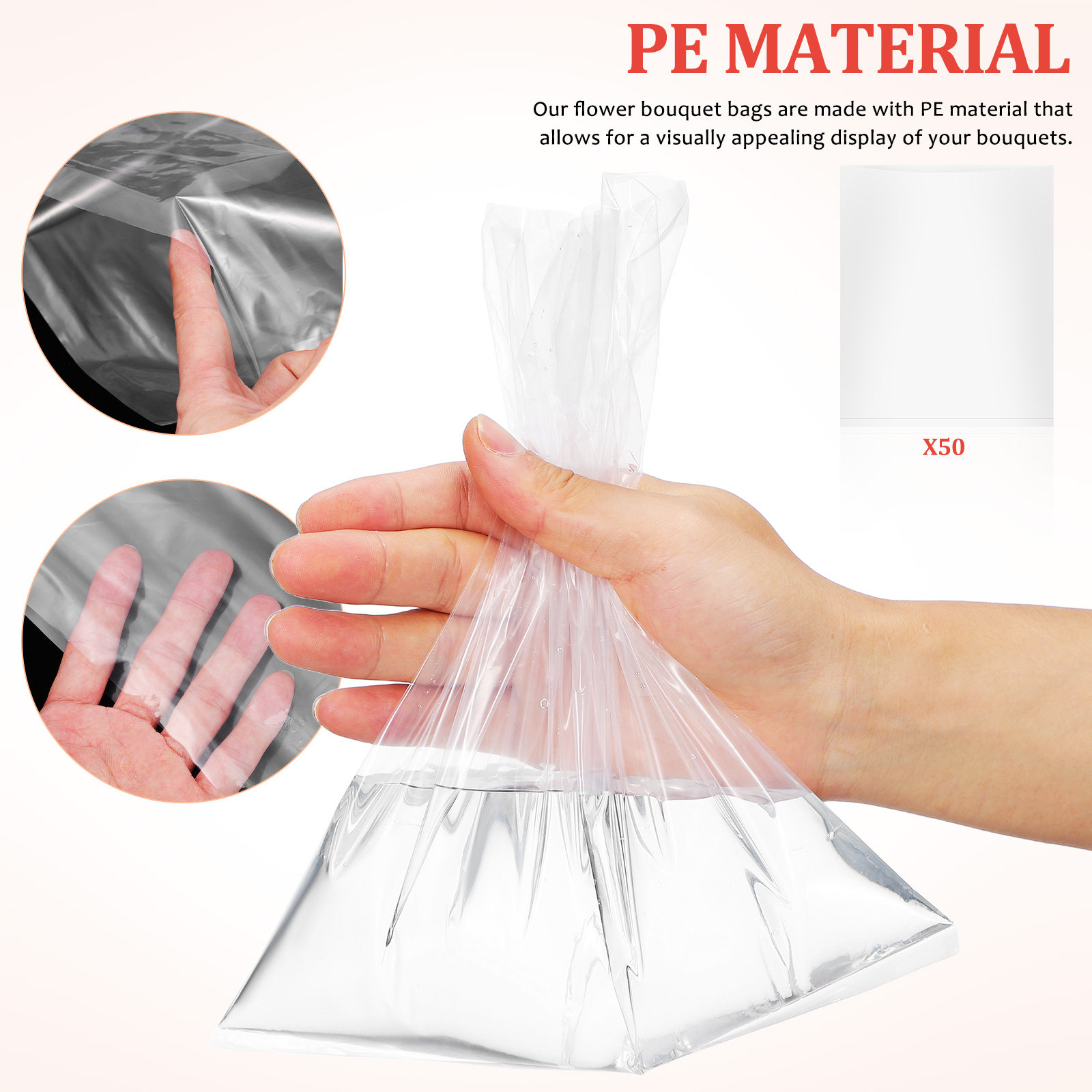 50pcs Flower Bags Plastic Fres - огляд і ціна Nutrition & Fitness Hub