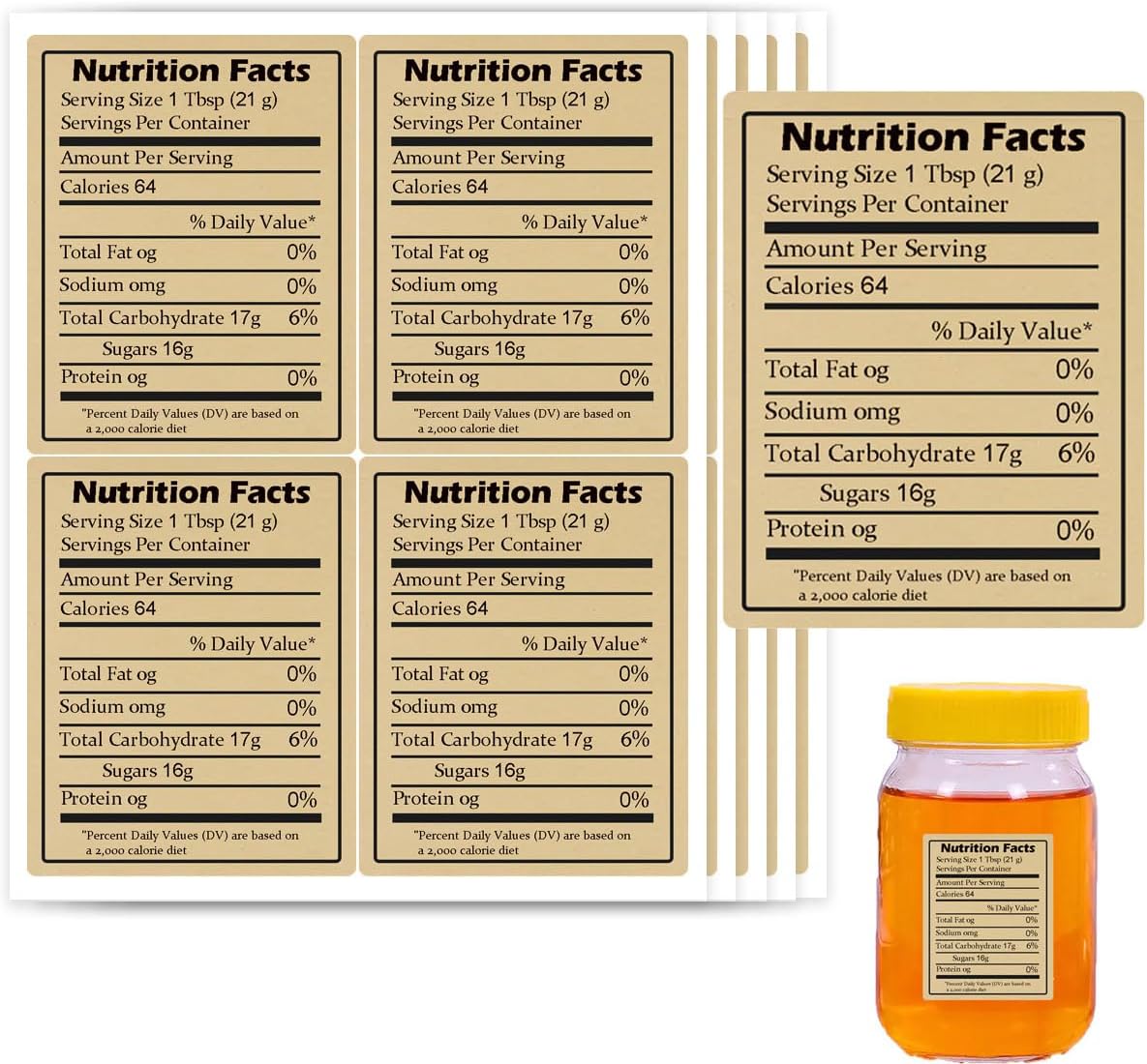 600pcs Self-Adhesive Kraft Nut - огляд і ціна Nutrition & Fitness Hub
